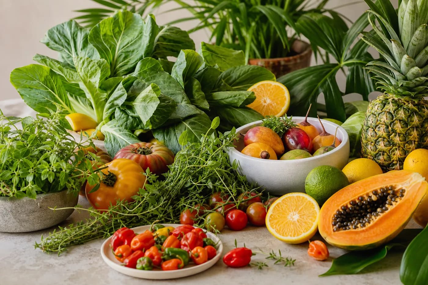 Editorial illustration of fresh produce being selected for provisioning